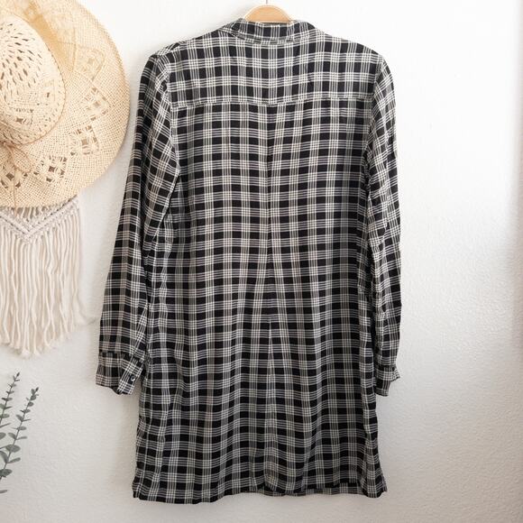 Equipment Knox Lace Up Plaid Silk Shirt Dress Size Small - Picture 5 of 13